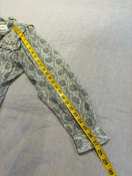 BORA ba&sh cream Paisley Ruffle Button-Up Blouse - Picture 10 of 10